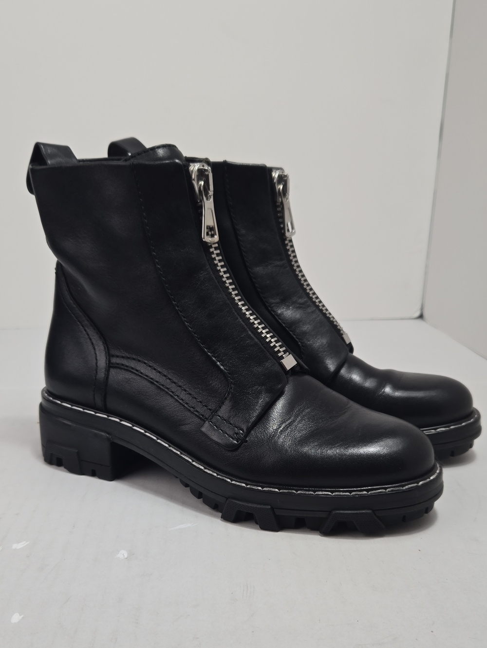 Rag & Bone Black Shiloh Zip Boots Women Sz 8.5 Casual Moto Combat Gothic